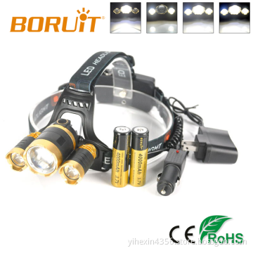 Boruit High Powerful Aluminum Alloy Gold Zoomable Headlamp